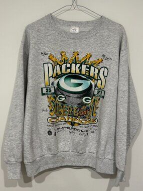 Vintage 1990s Green Bay Packers Super Bowl XXXI Champions Sweatshirt 1998 NFL